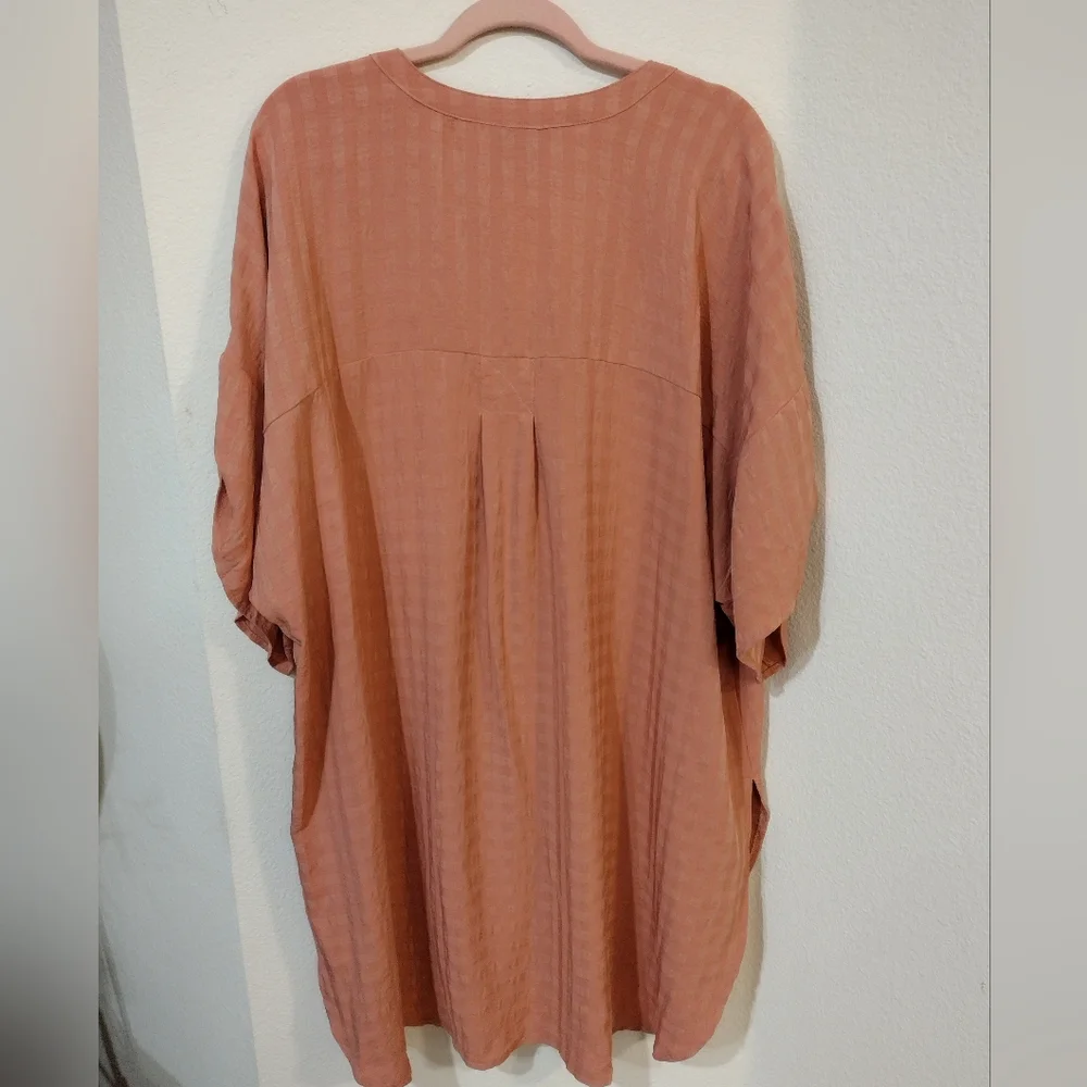 GiGiO Women's Terracotta Button Down Tunic, 2X - Picture 4 of 4